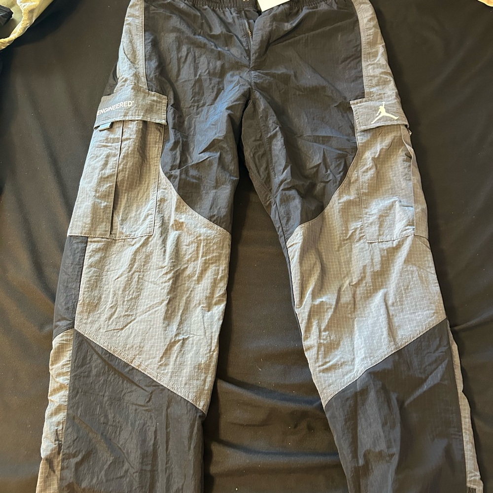 Jordan Black and Gray Cargo Pants with Utility Design